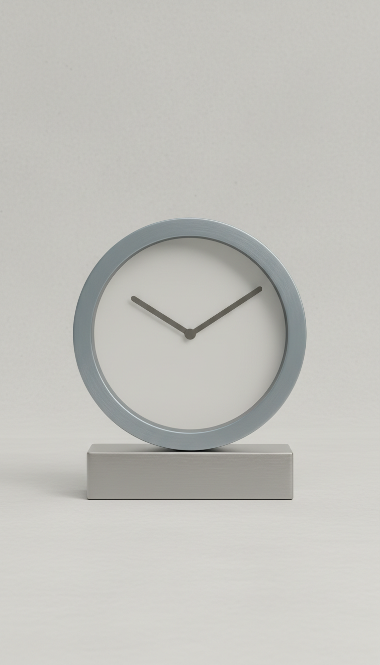 Brushed Metal Tabletop Clock with Silent Movement