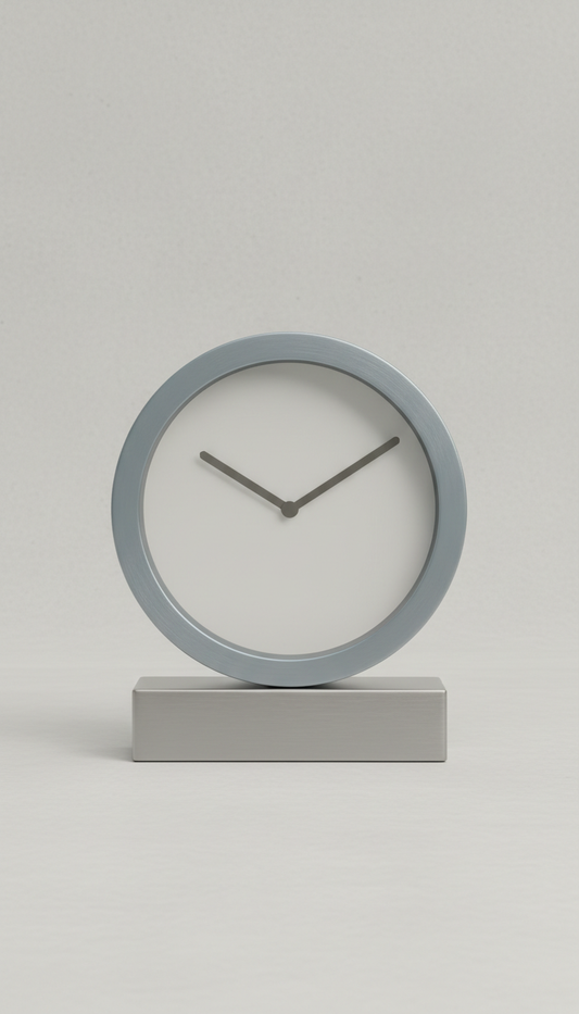 Brushed Metal Tabletop Clock with Silent Movement